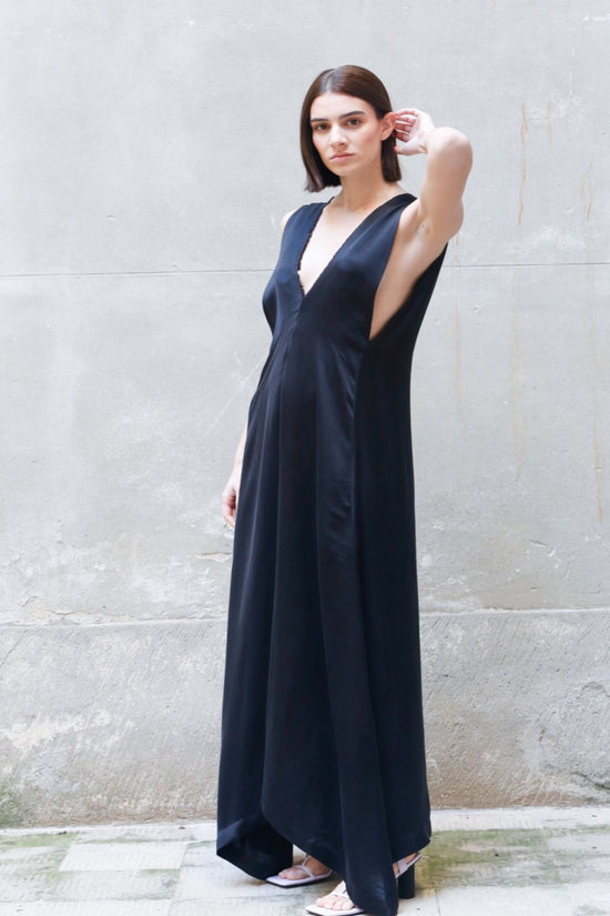 ﻿Zerobarracento Sleeveless Bemberg Maxi Dress Sconto