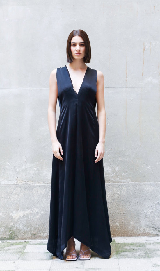 ﻿Zerobarracento Sleeveless Bemberg Maxi Dress Sconto