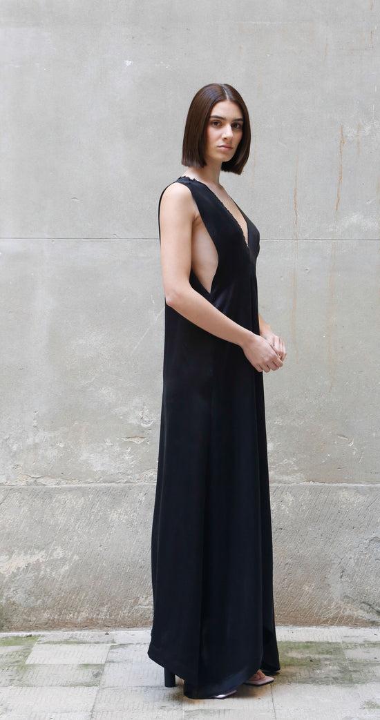 ﻿Zerobarracento Sleeveless Bemberg Maxi Dress Sconto