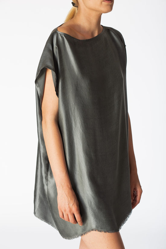 ﻿Zerobarracento TOME Sleeveless T-Shirt 100% BEMBERG Gray/Cyclamen/Powder Pink Saldi
