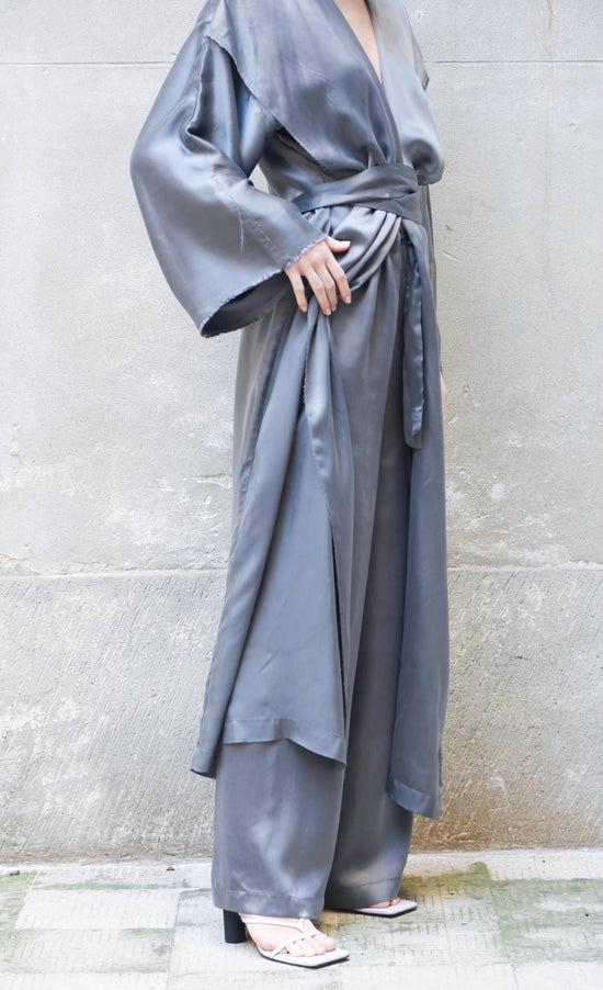 ﻿Zerobarracento Low Waist Long Wide Pants 100% Bemberg In Saldo