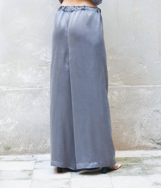﻿Zerobarracento Low Waist Long Wide Pants 100% Bemberg In Saldo