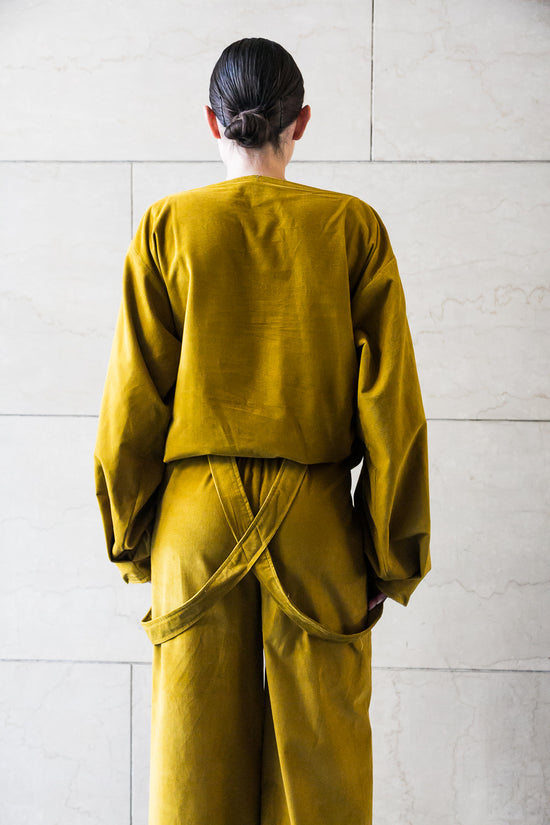 ﻿Zerobarracento Elasticated waist wide pants with braces Vendita