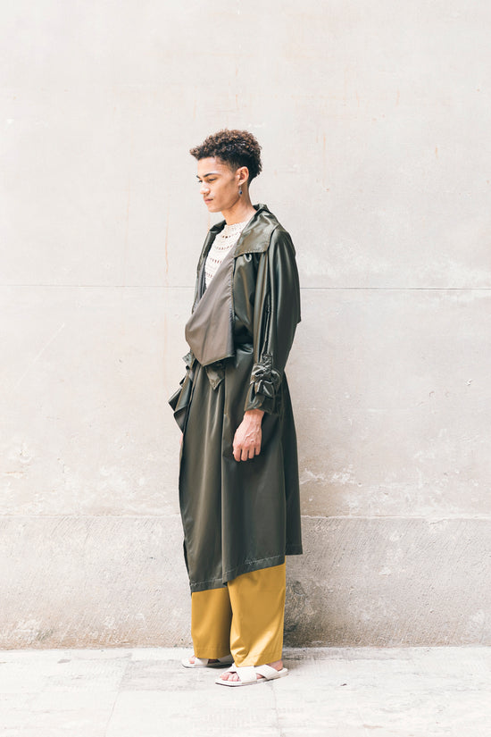 ﻿Zerobarracento ANDREA Newlife Trench - Olive/Black Affare Del Giorno