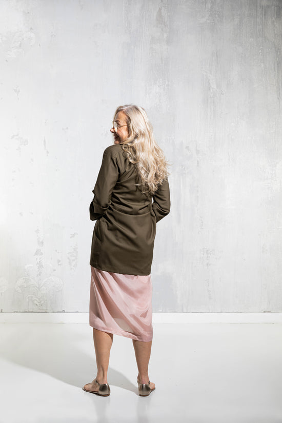 ﻿Zerobarracento TSUKESAGE BLAZER - Lilac Gray/Olive Italy