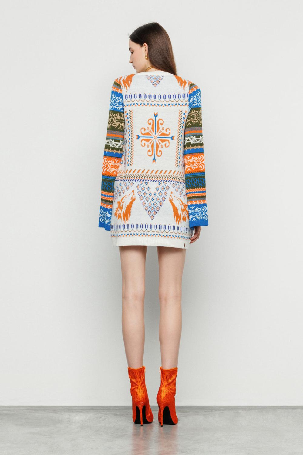 Akep ABITO CORTO AKEP IN TESSUTO JACQUARD CON SCOLLO A V Negozi Online