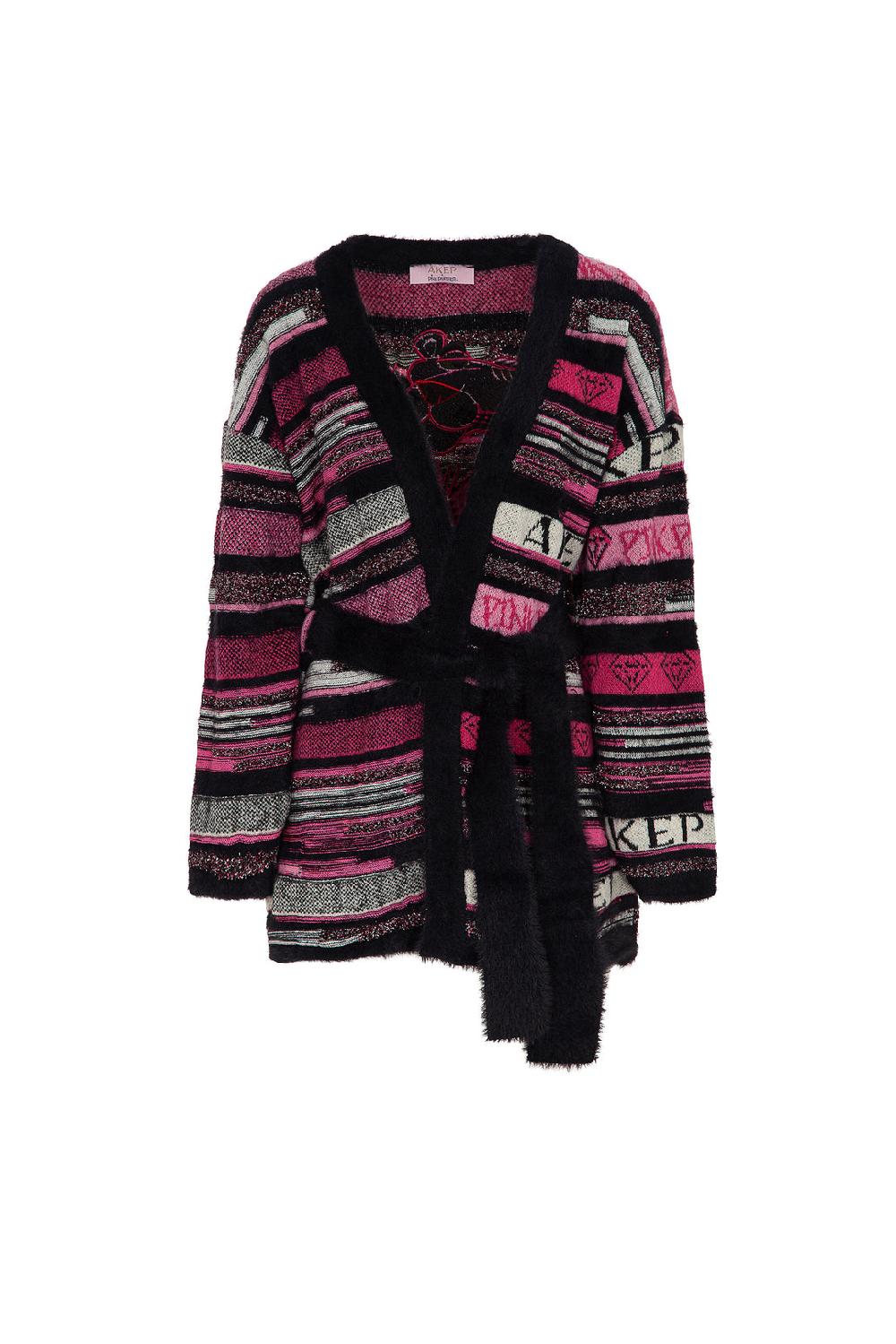 Akep CARDIGAN JACQUARD CON CINTURA - CAPSULE "AKEP X PINK PANTER" Offerta