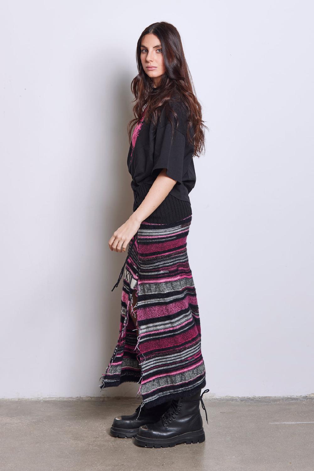 Akep GONNA LUNGA JACQUARD IN MISTO LANA - CAPSULE "AKEP X PINK PANTER" Online