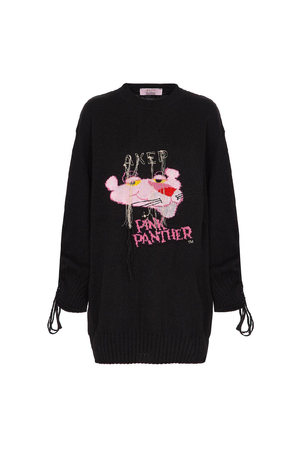 Akep MAXI PULL CON INTARSIO SUL DAVANTI - CAPSULE "AKEP X PINK PANTER" Saldi