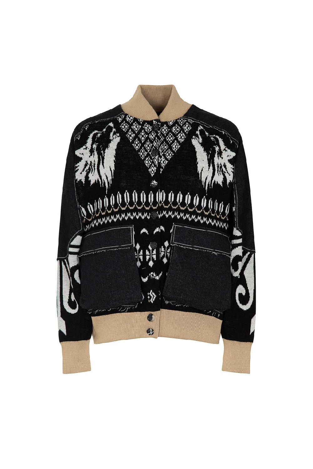 Akep BOMBER AKEP IN TESSUTO JACQUARD CON PATCH IN DENIM Nuova