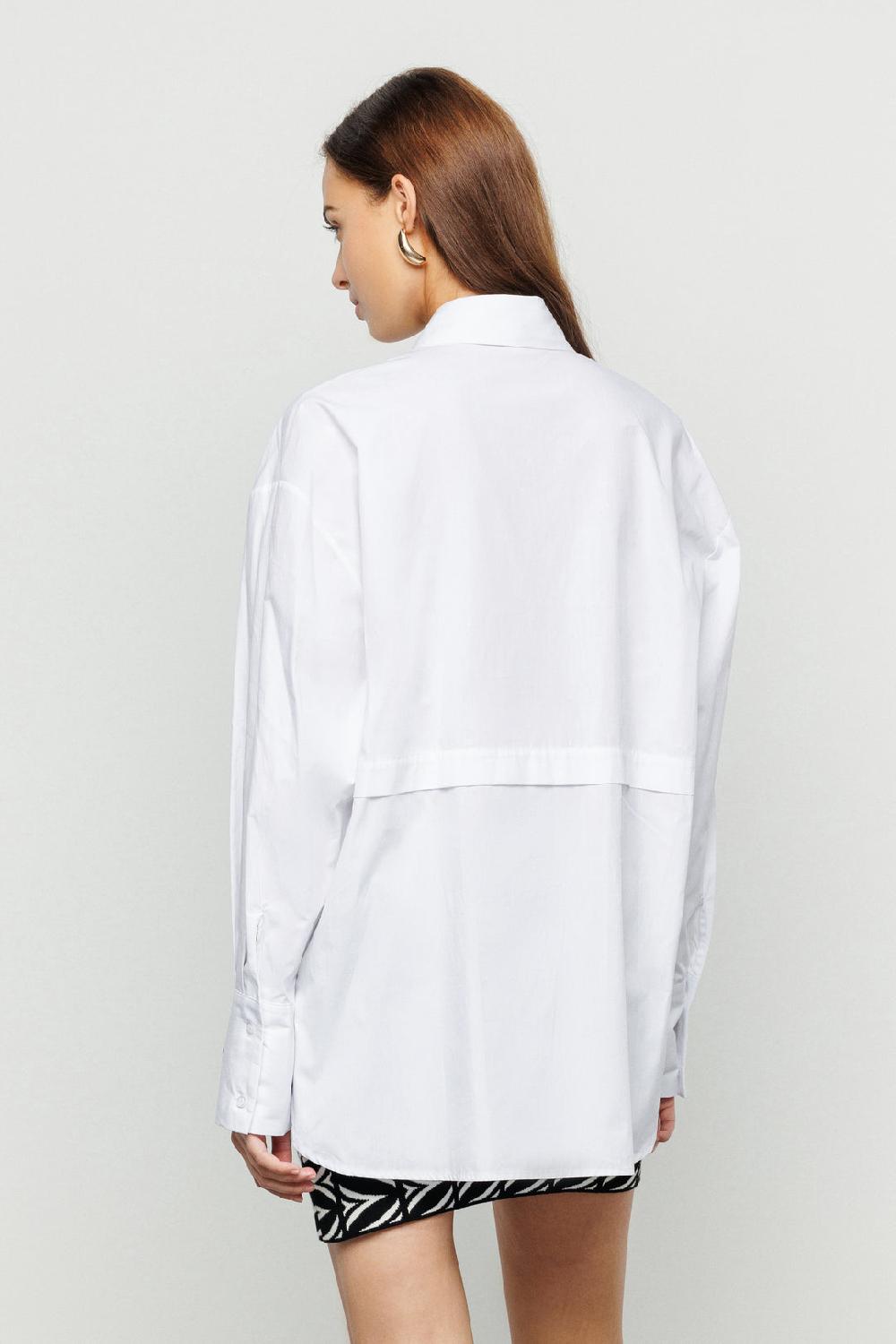 Akep CAMICIA OVERSIZE AKEP CON RICAMO IN COTONE Nuovo