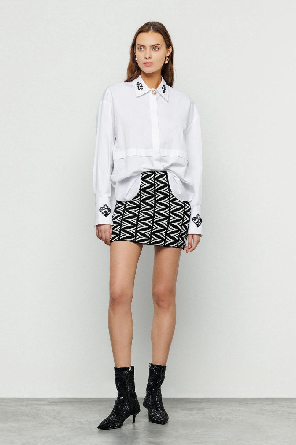 Akep CAMICIA OVERSIZE AKEP CON RICAMO IN COTONE Nuovo