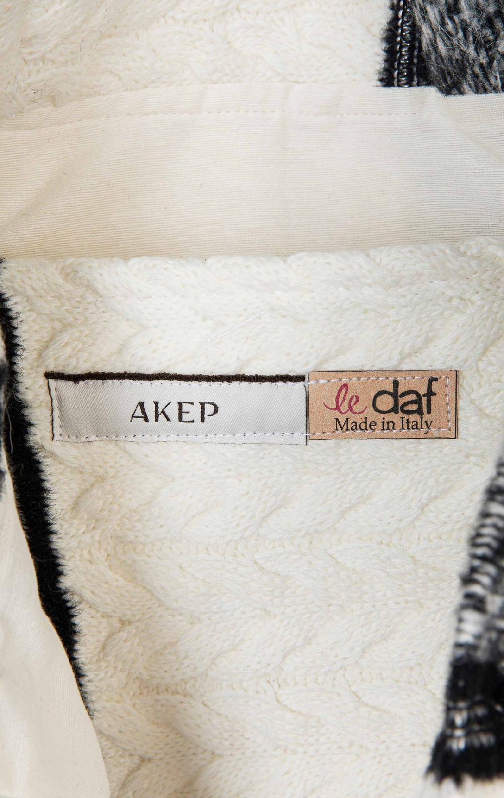 Akep SHOPPING BAG AKEP MISTO LANA JACQUARD WHITE&BLACK Pezzi Unici