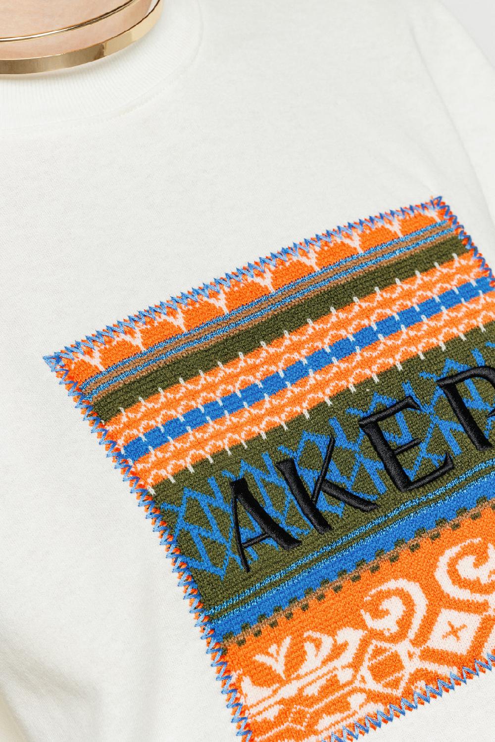 Akep T-SHIRT AKEP OVERSIZE CON APPLICAZIONE JACQUARD SUL DAVANTI Qualità Garantita