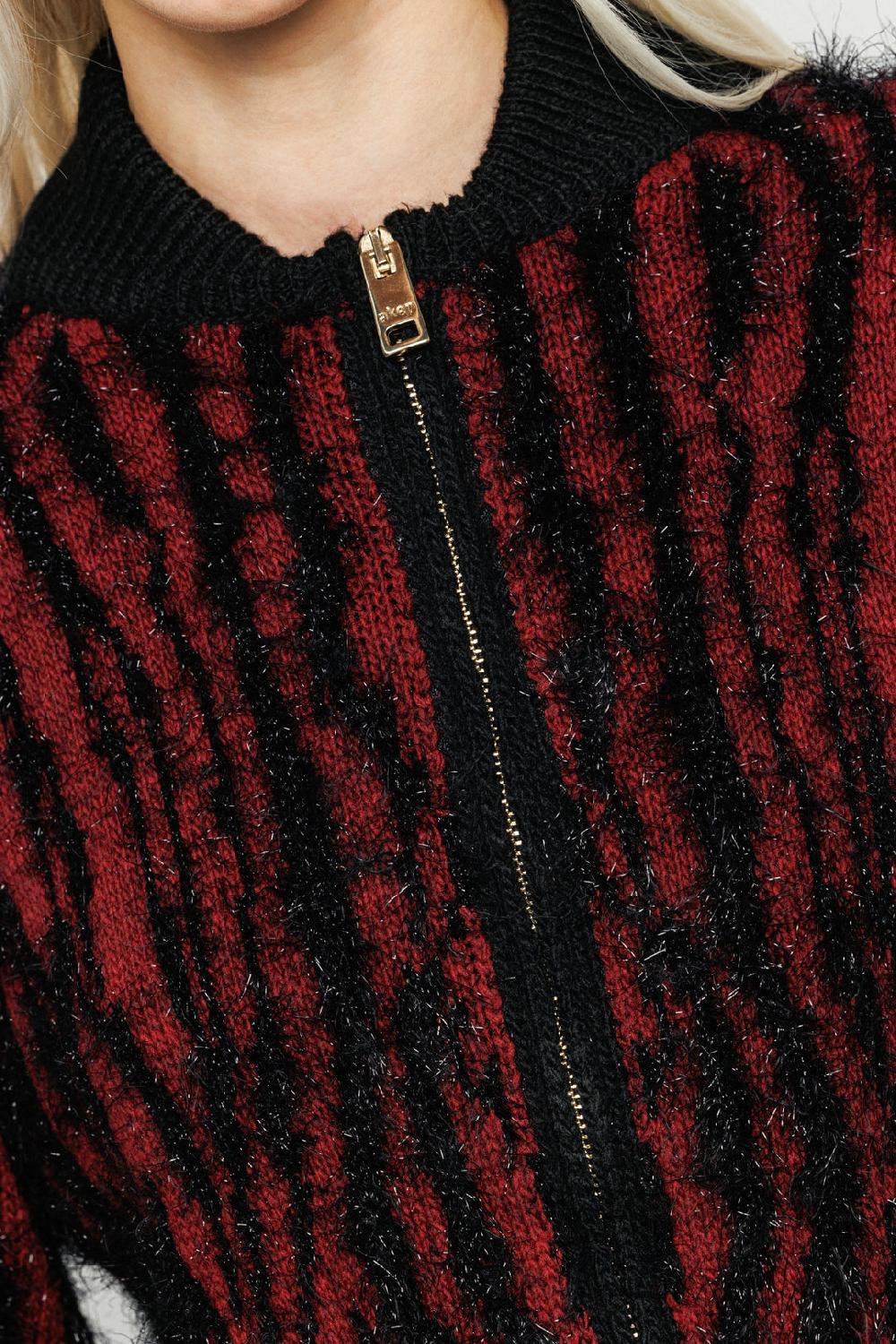 Akep CARDIGAN AKEP CON FULL ZIP ZEBRATA DETTAGLI IN LUREX Acquista Ora