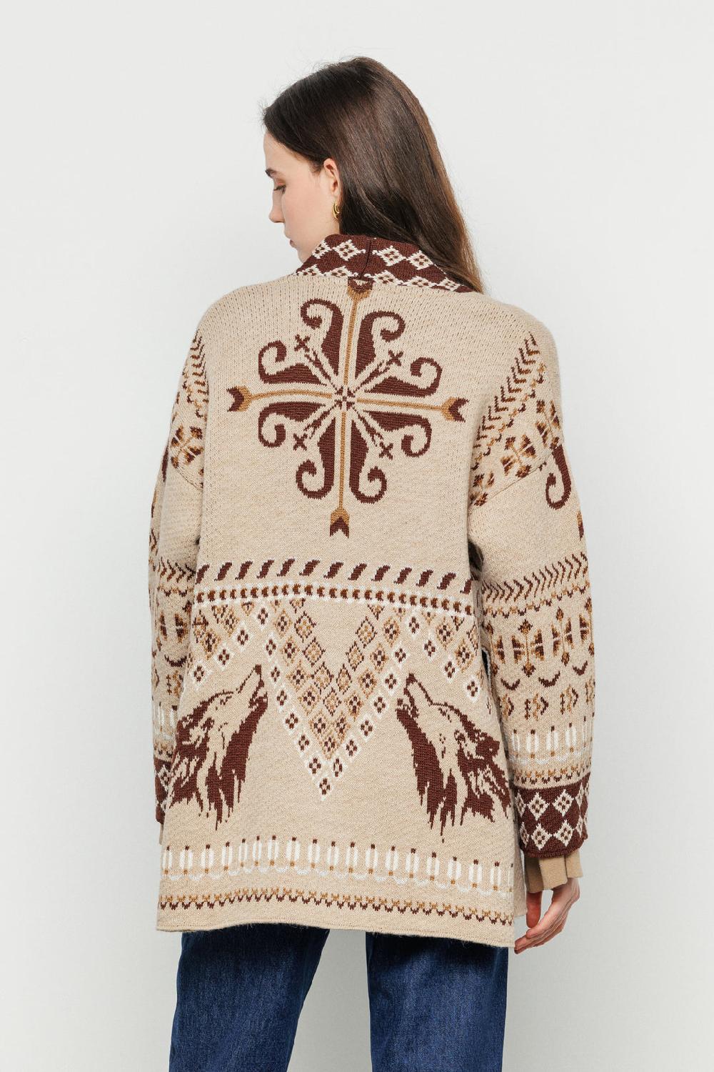 Akep CARDIGAN AKEP IN JACQUARD CON CINTURA Promozione Limitata