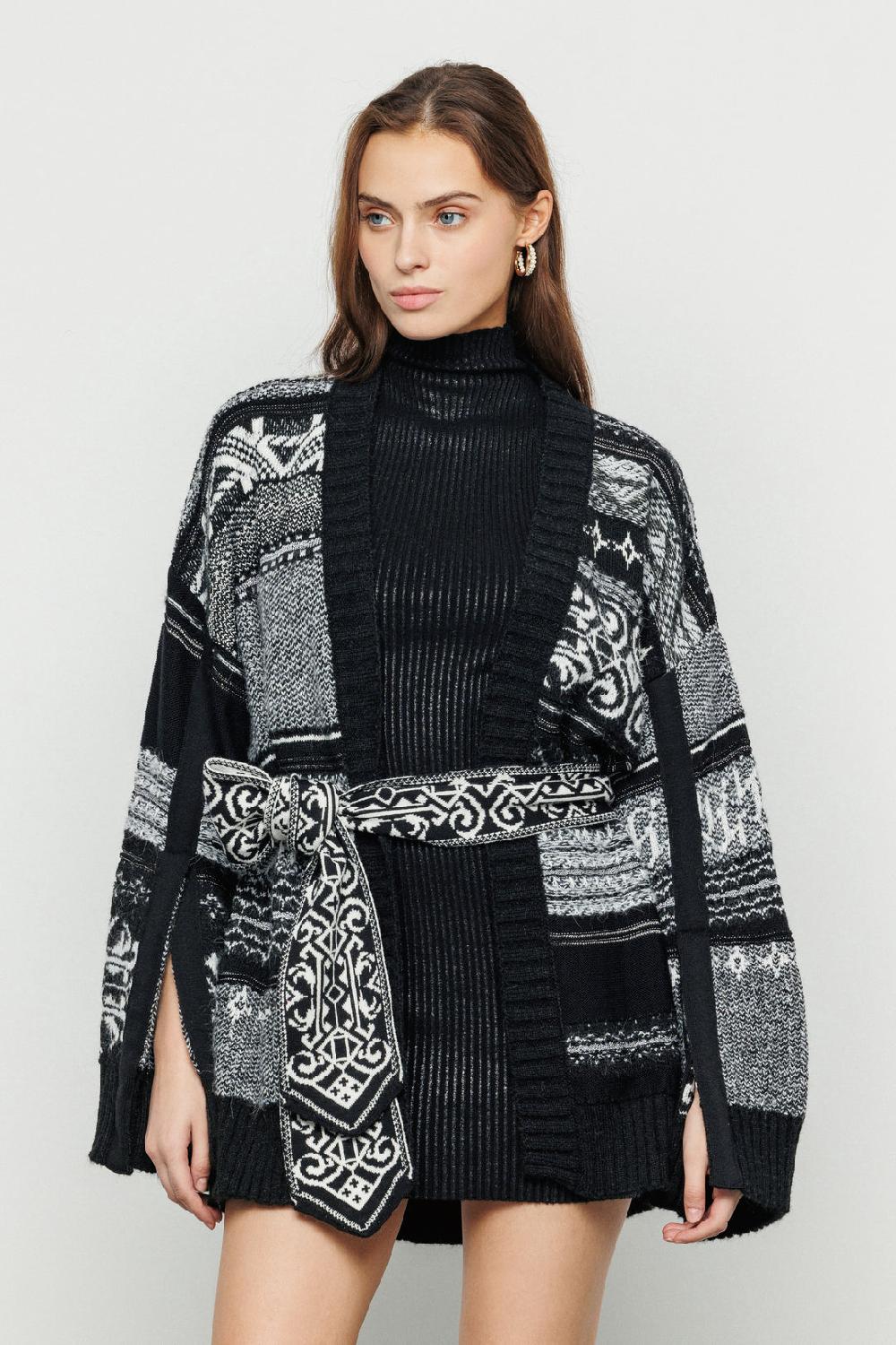 Akep CARDIGAN AKEP MANICHE CON SPACCHI E FUSCIACCA IN VITA Shopping Online