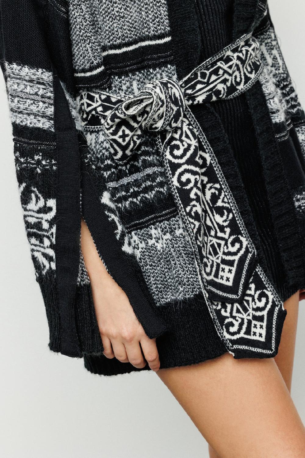 Akep CARDIGAN AKEP MANICHE CON SPACCHI E FUSCIACCA IN VITA Shopping Online