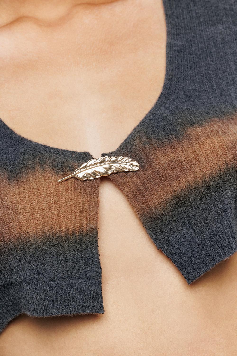 Akep CARDIGAN CROP TOP AKEP A MANICA LUNGA EFFETTO TIE&DIE Affare Del Giorno
