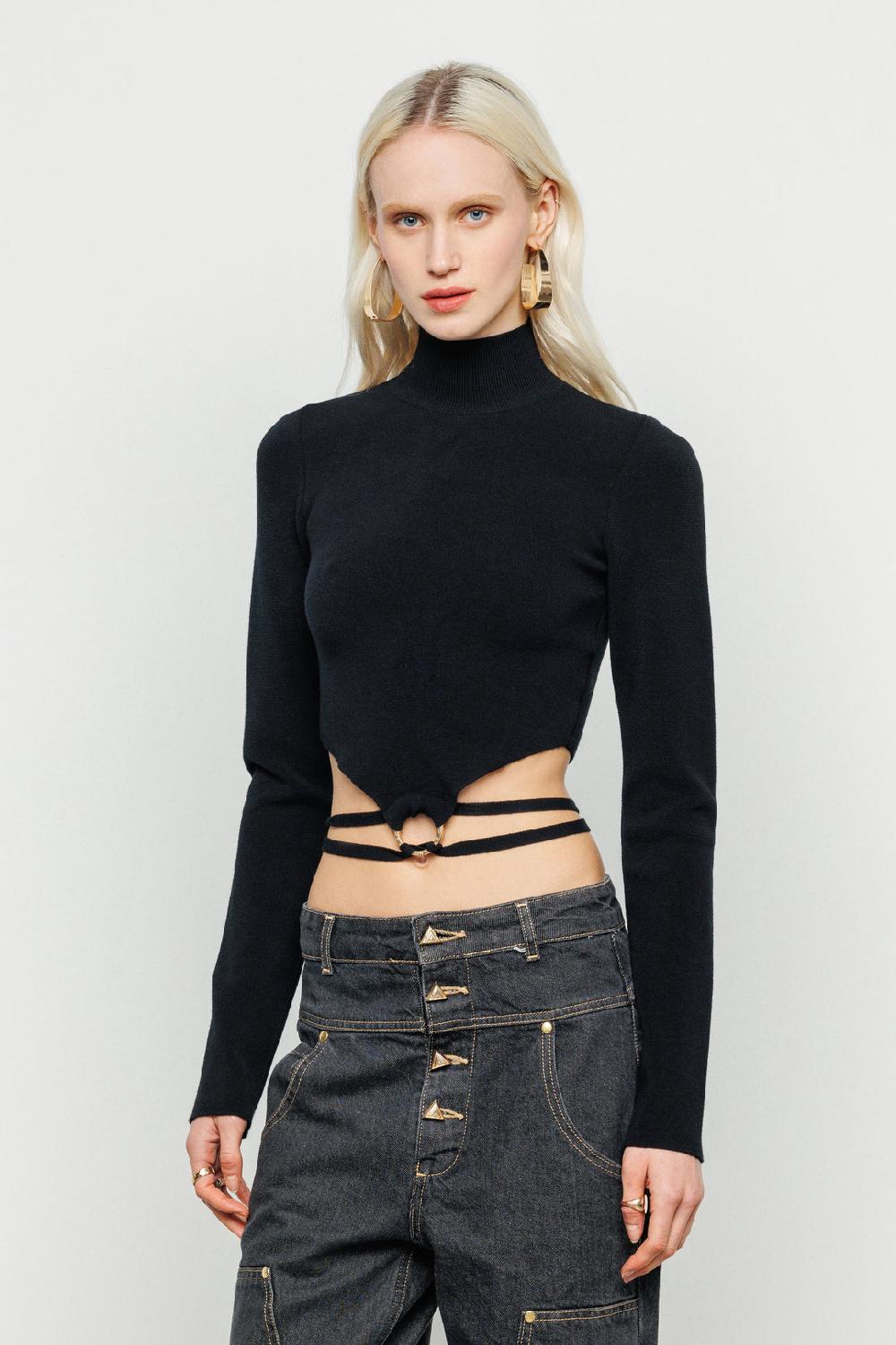 Akep CROP TOP AKEP A COLLO ALTO CUT CHEST Presa