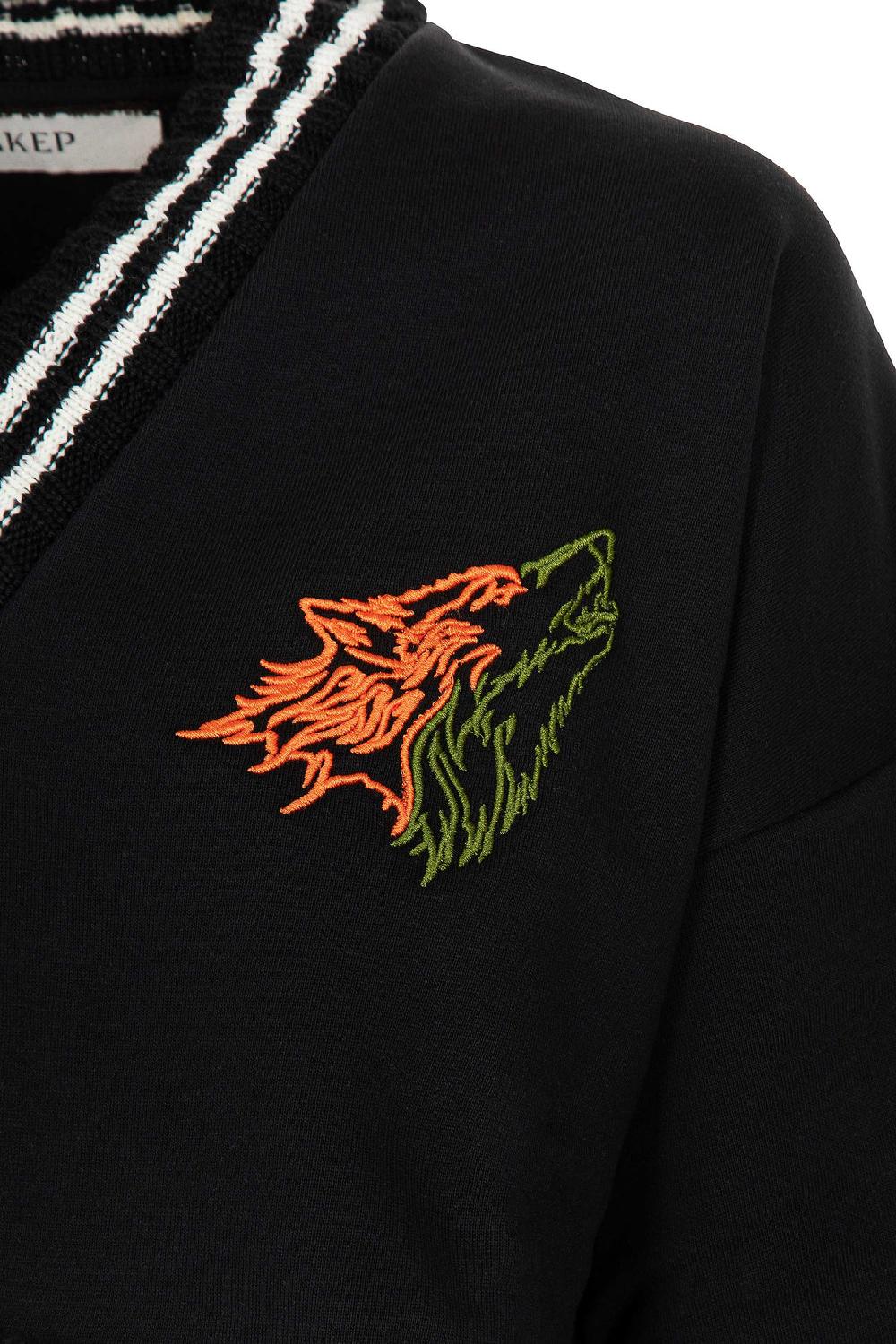 Akep FELPA AKEP CROPPED CON MANICHE IN JACQUARD Qualità Garantita
