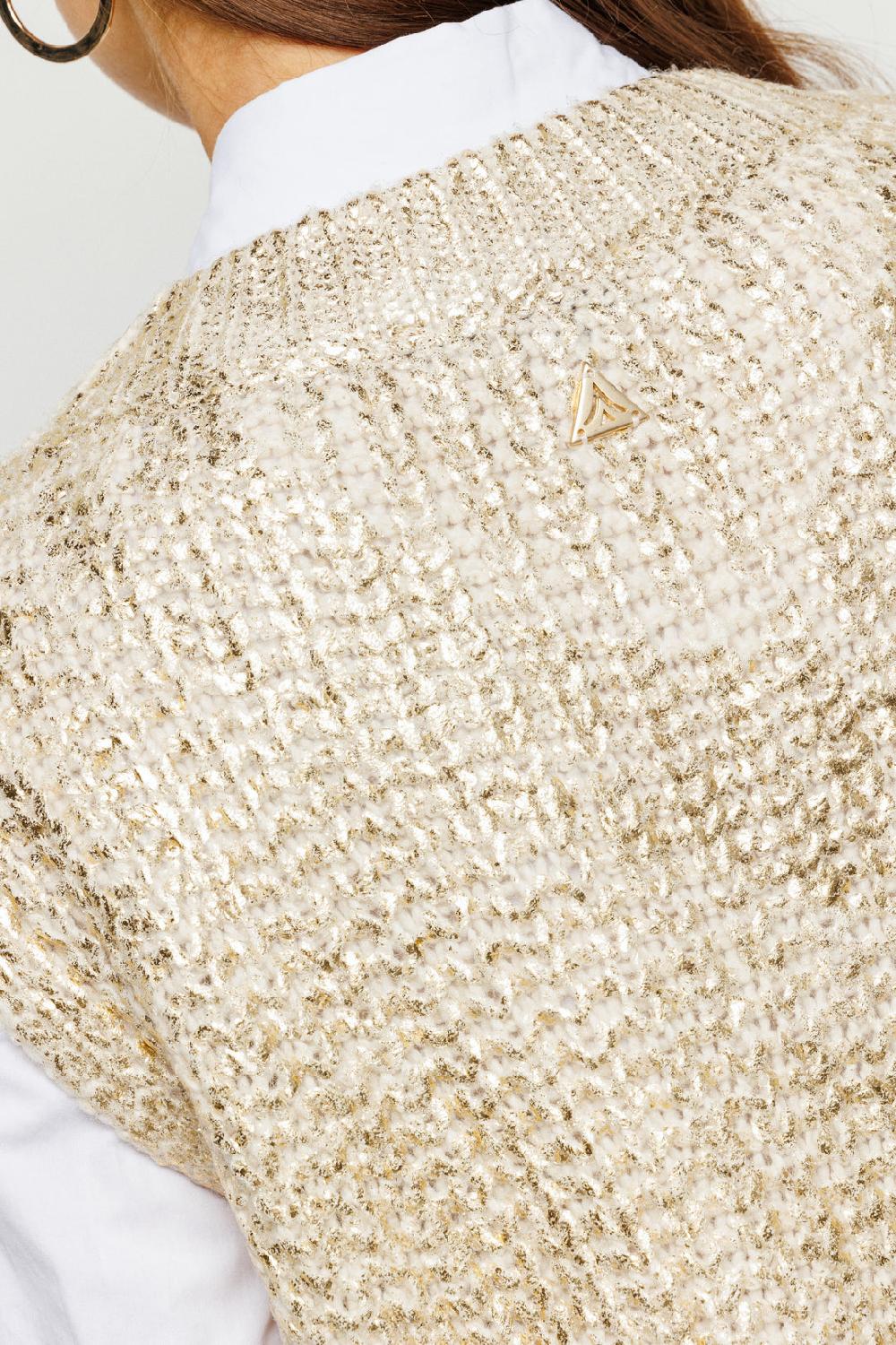 Akep GILET AKEP PLACCATURA GOLD CON SCOLLO A V Vendite Flash