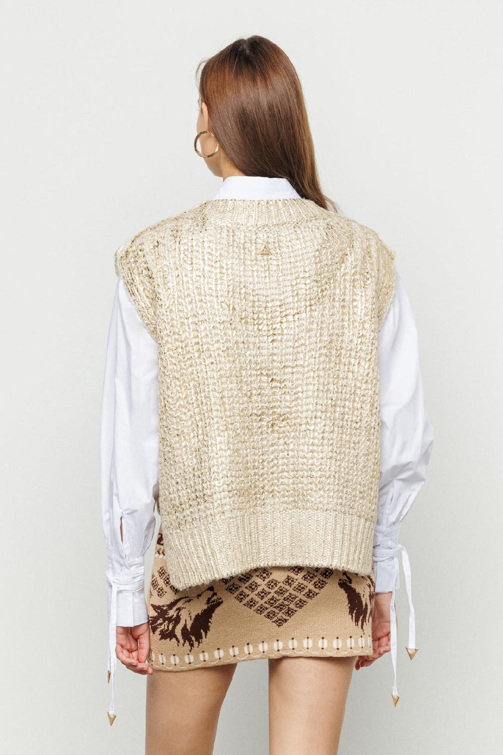 Akep GILET AKEP PLACCATURA GOLD CON SCOLLO A V Vendite Flash