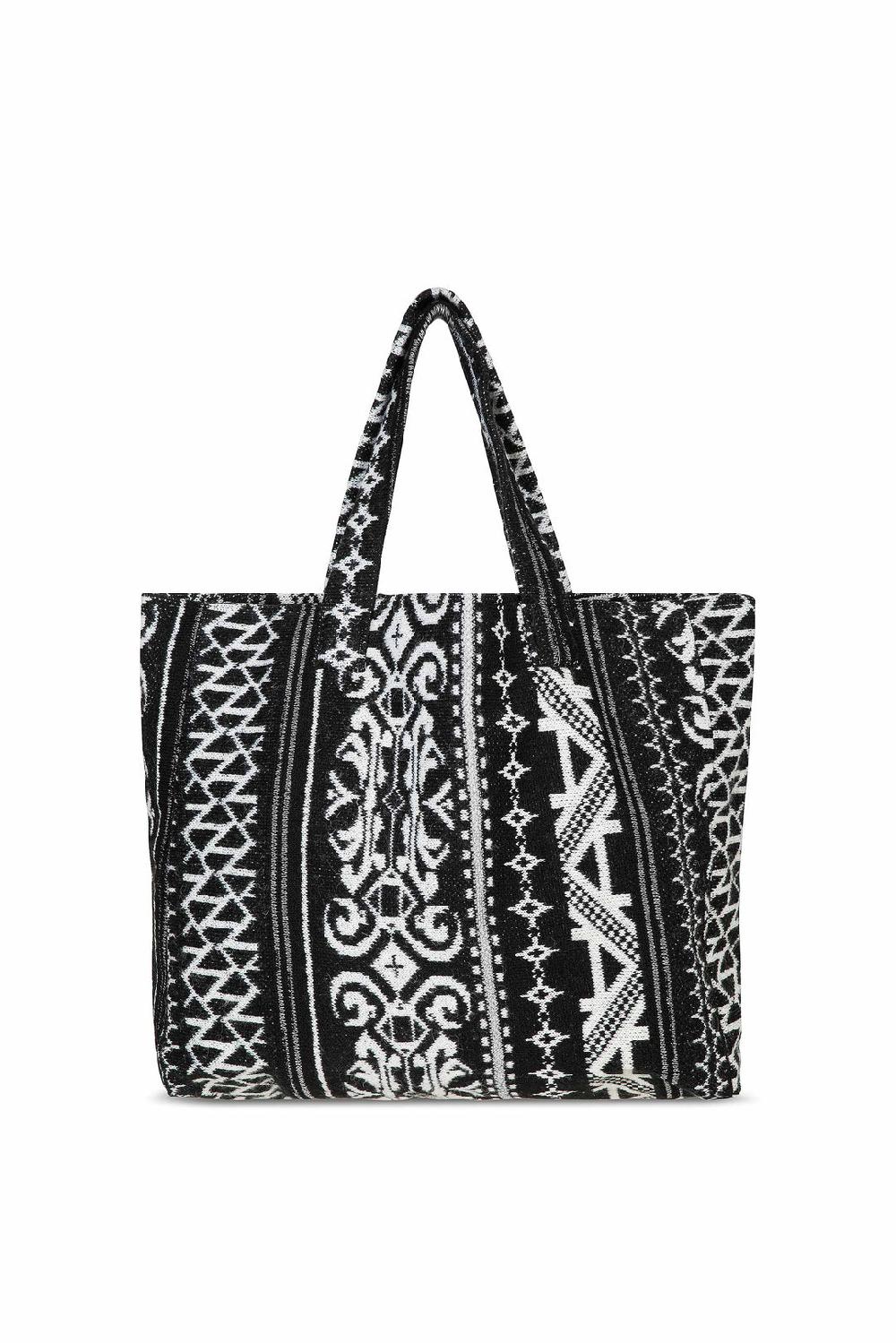 Akep SHOPPING BAG AKEP MISTO LANA JACQUARD BLACK&WHITE Offerta