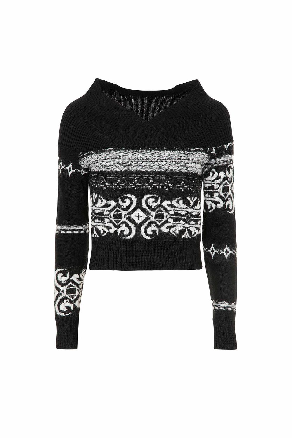 Akep MAGLIA AKEP CON SCOLLO BARDOT IN TESSUTO JACQUARD Outlet