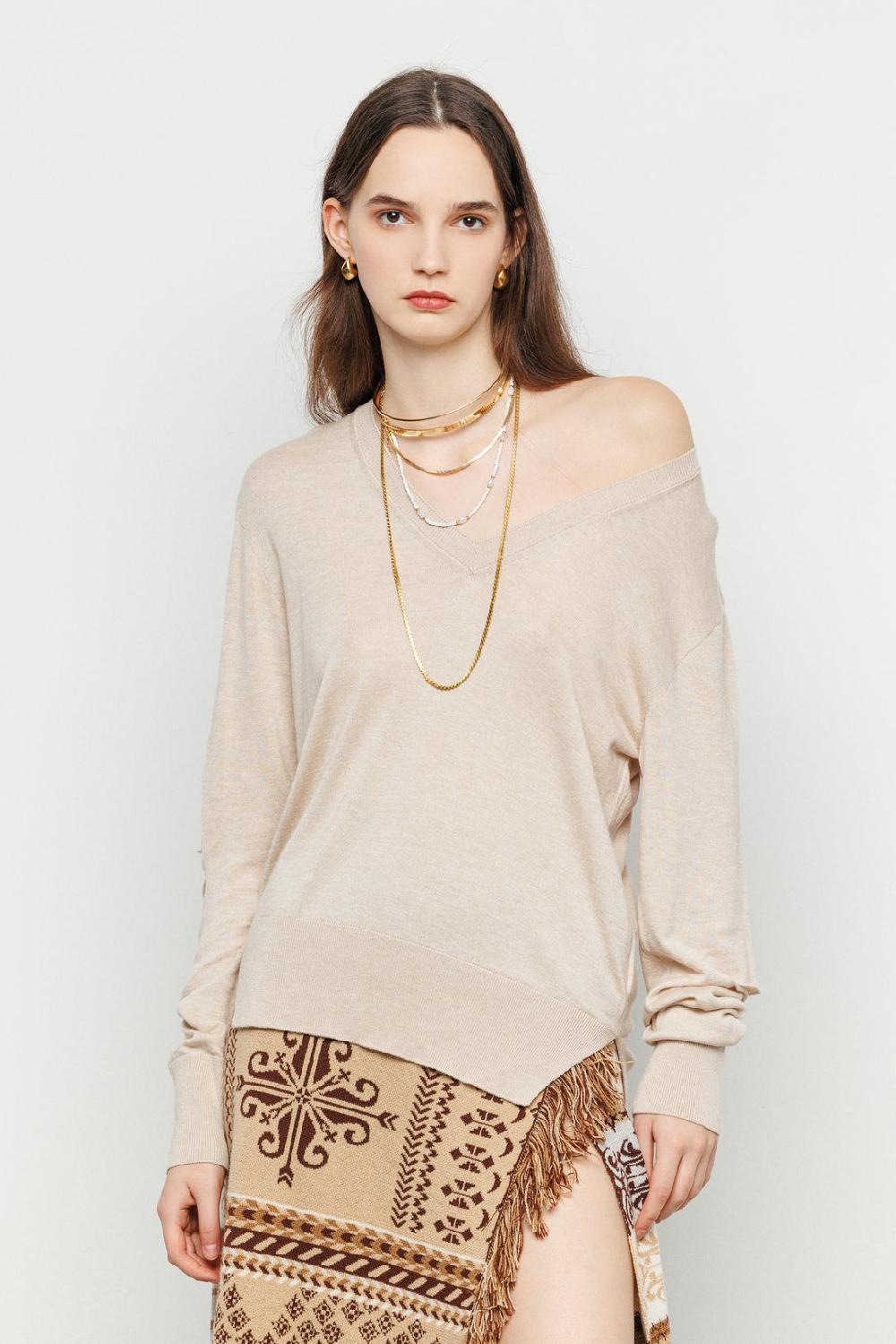 Akep MAGLIA CUT OUT AKEP CON SCOLLO A V Saldi Di Fabbrica