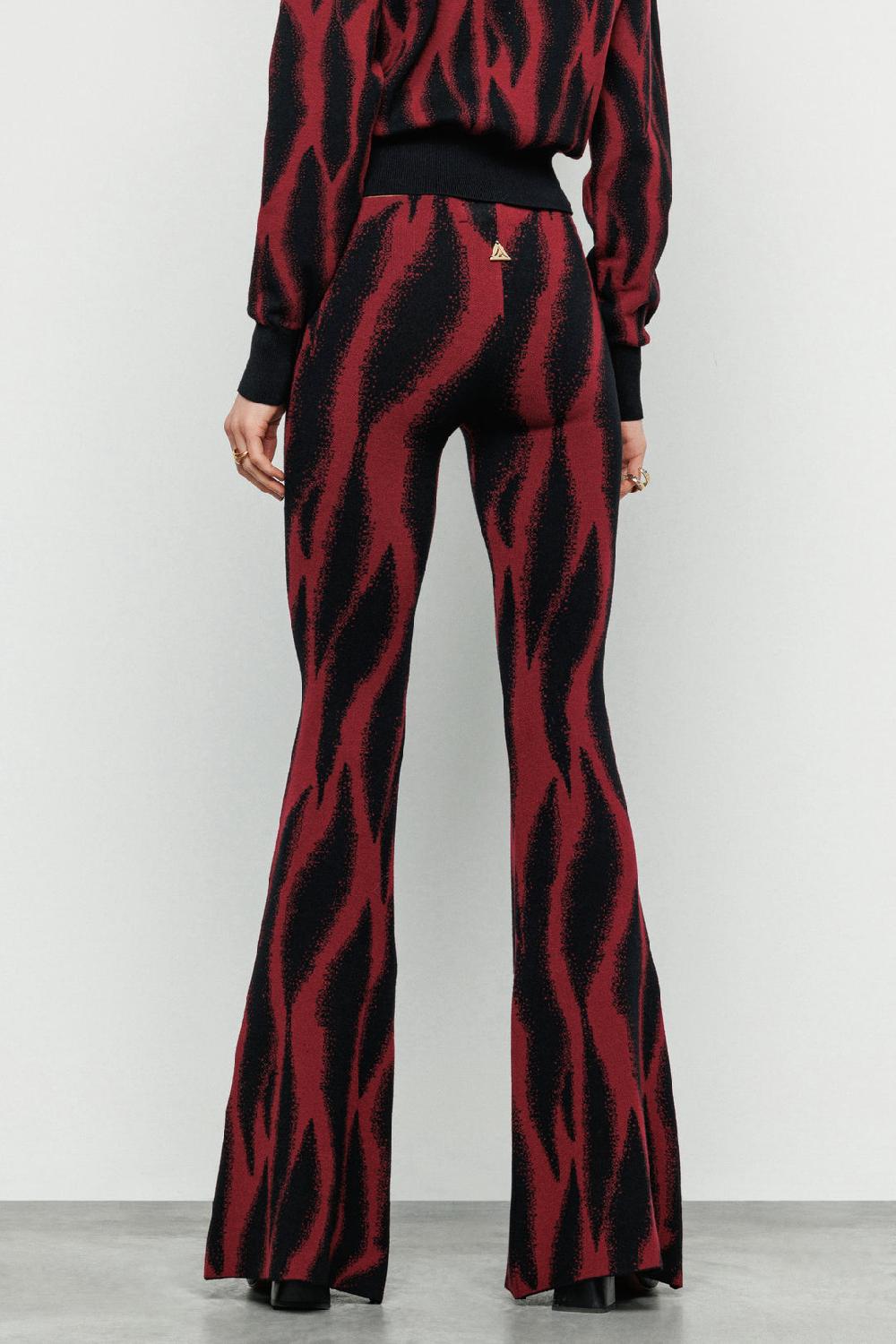 Akep PANTALONE AKEP A ZAMPA JACQUARD ALL OVER ZEBRATO Soddisfazione Garantita