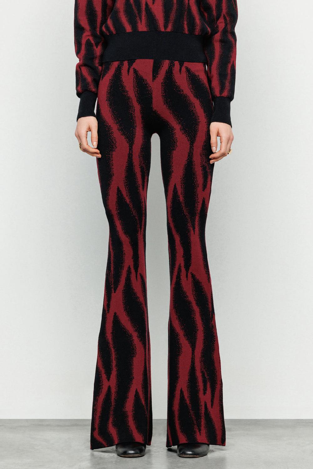 Akep PANTALONE AKEP A ZAMPA JACQUARD ALL OVER ZEBRATO Soddisfazione Garantita