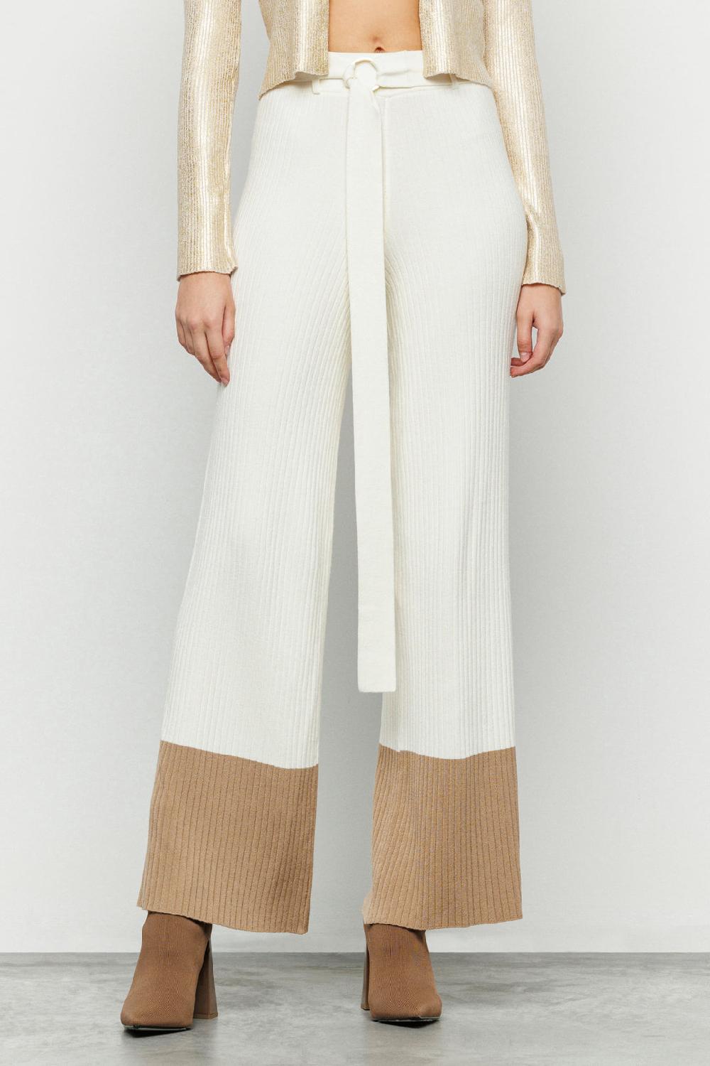 Akep PANTALONE BICOLOR AKEP CON CINTURA E RING LOGATO Affare Del Giorno