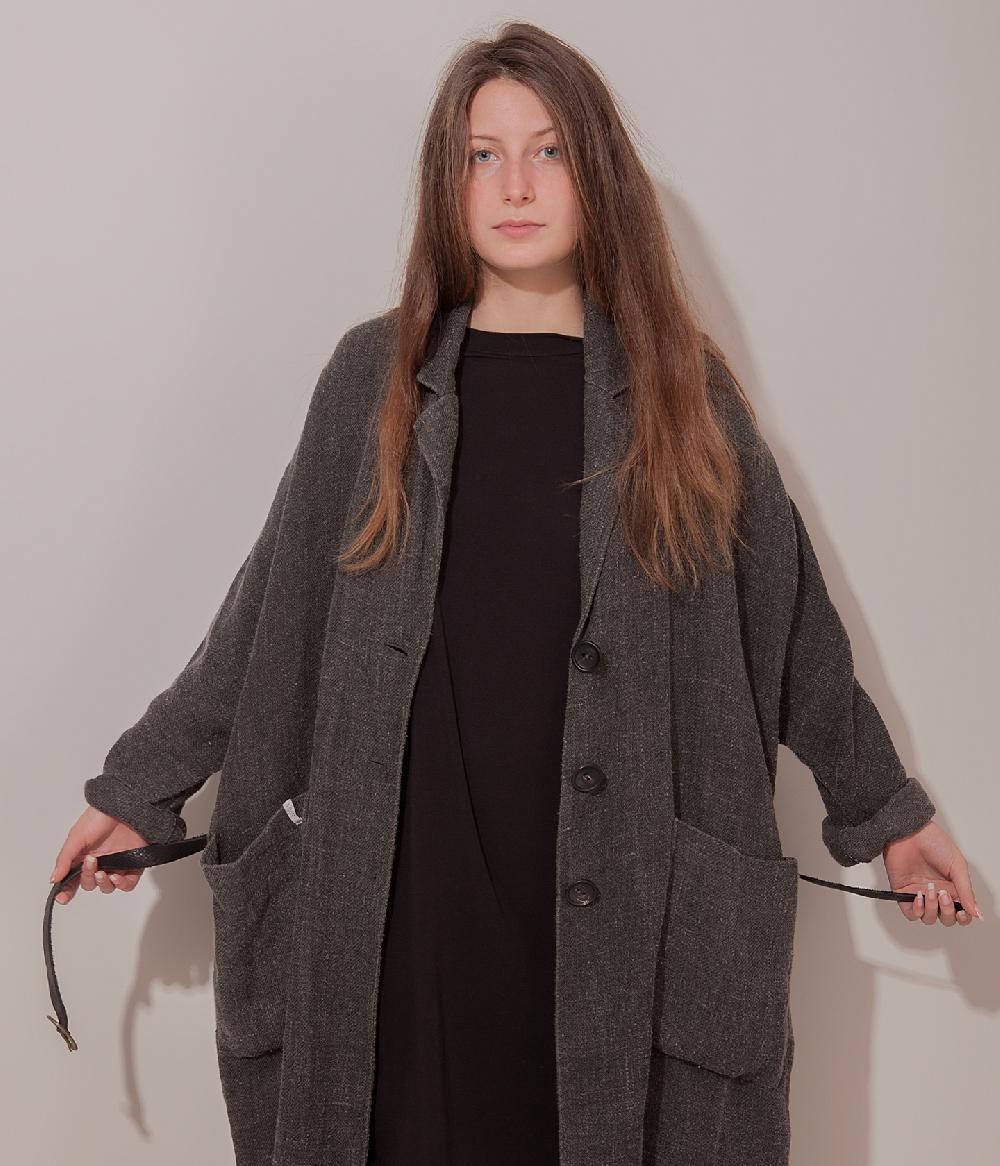 Album Di Famiglia art. 17S#4588 LINEN COAT + BELT Vendita