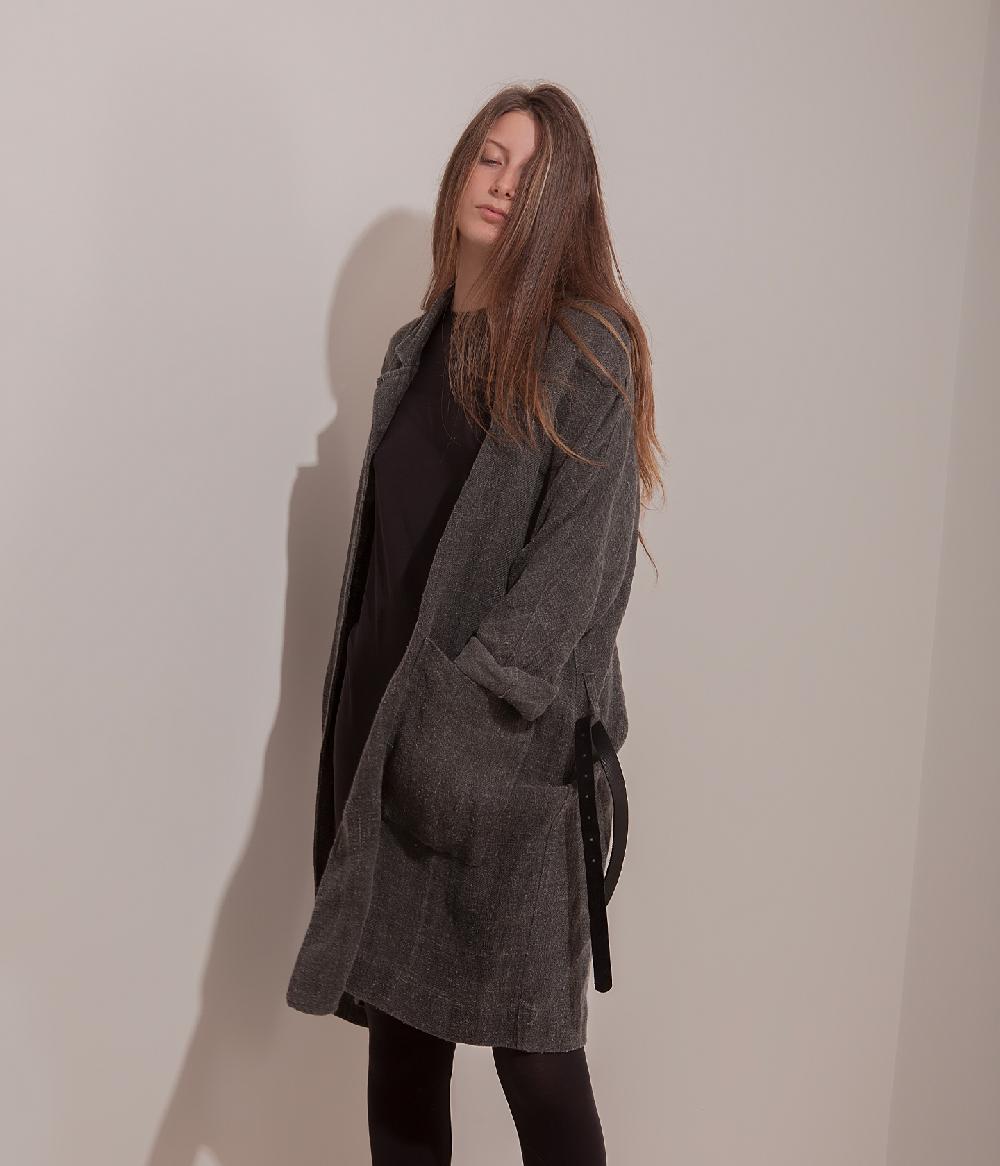Album Di Famiglia art. 17S#4588 LINEN COAT + BELT Vendita