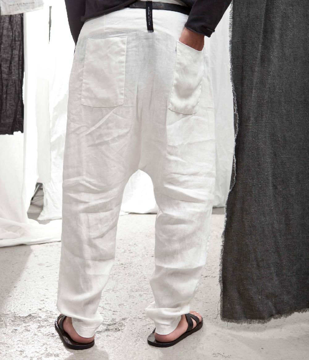 Album Di Famiglia art. 15S23_100 PANTALONE INCROCIO LINO In Vendita