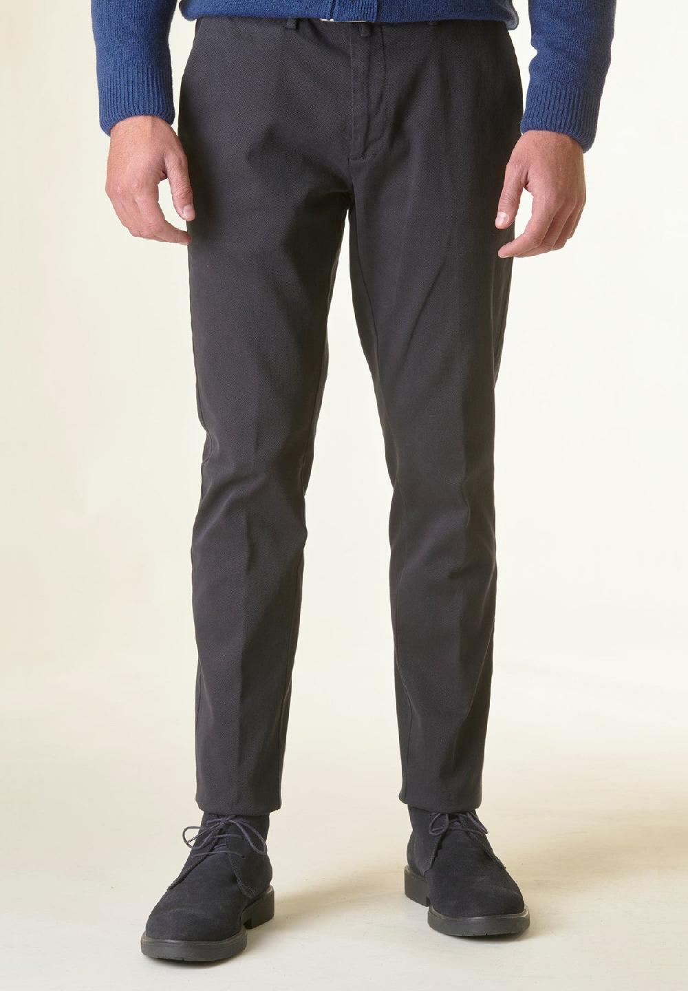 ﻿Angelico Pantalone blu navy armatura cotone slim