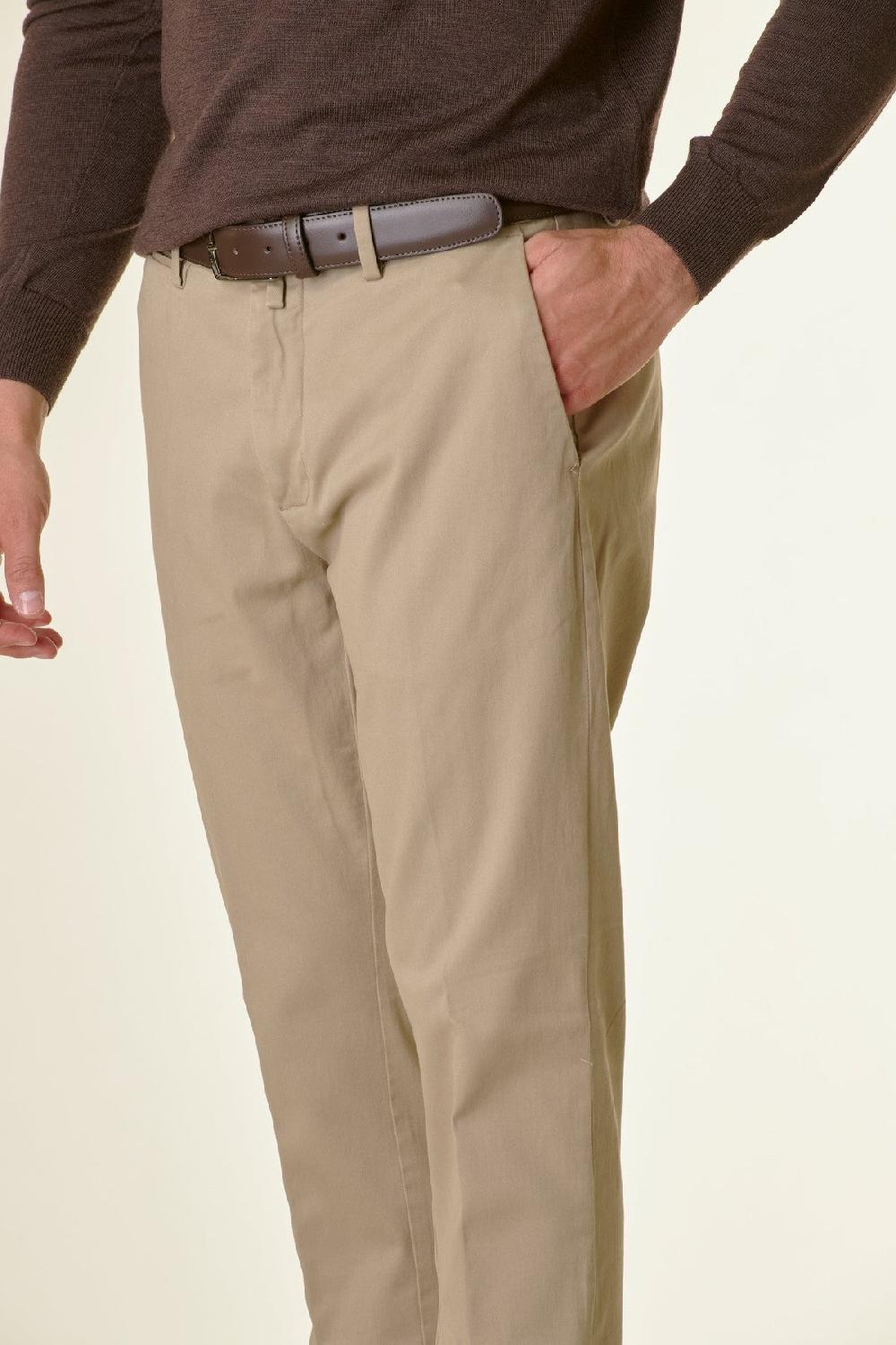 Angelico Pantalone sabbia twill stretch slim Spedizione Gratuita