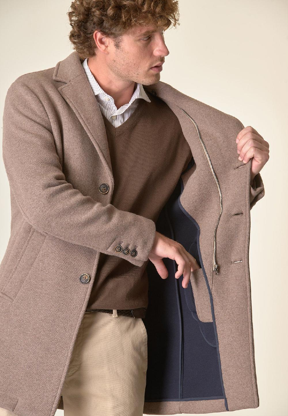 Angelico Cappotto nocciola sfoderato pettorina staccabile Acquista Ora