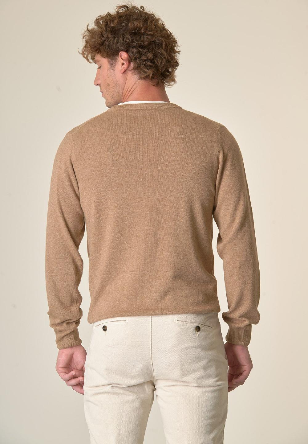 Angelico Girocollo cammello misto cashmere Consegna Veloce