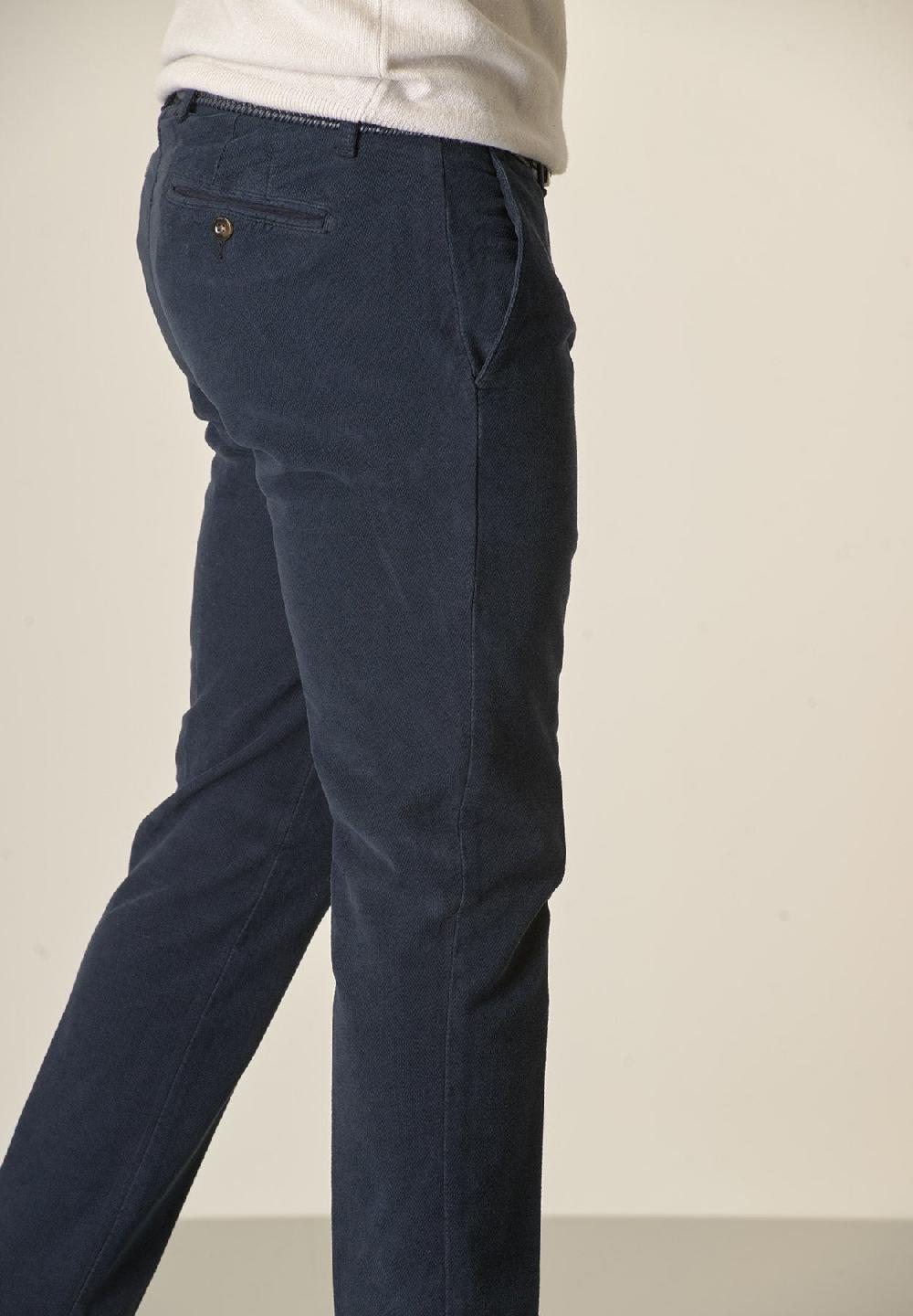Angelico Pantalone blu fustagno jacquard cotone slim fit Affare Del Giorno