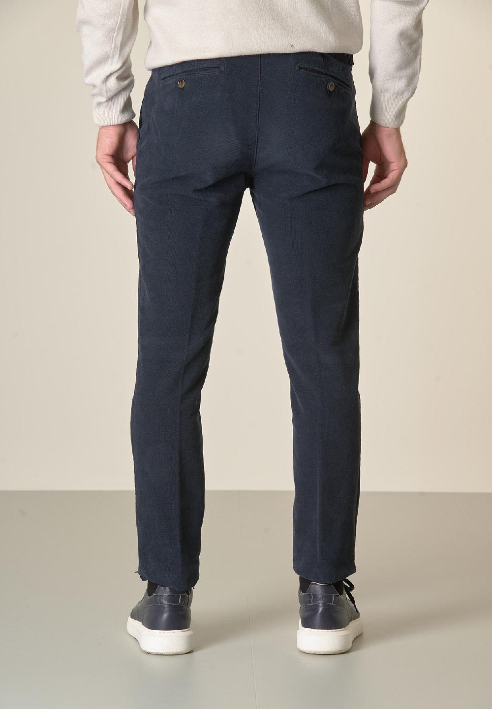 Angelico Pantalone blu fustagno jacquard cotone slim fit Affare Del Giorno