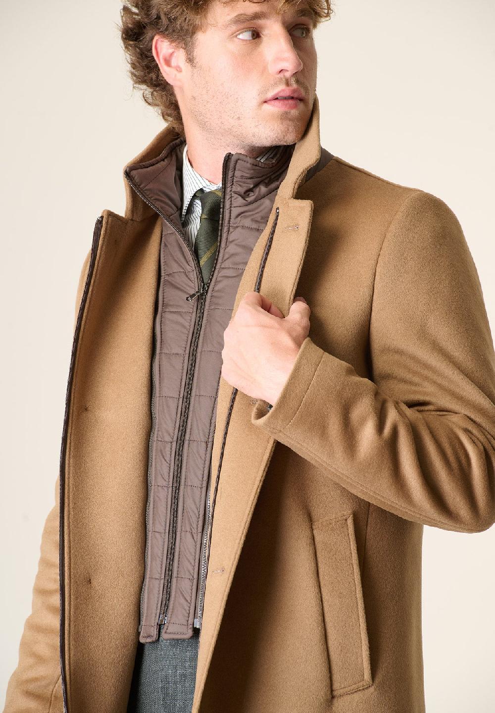 Angelico Cappotto cammello coreano pettorina staccabile Economico