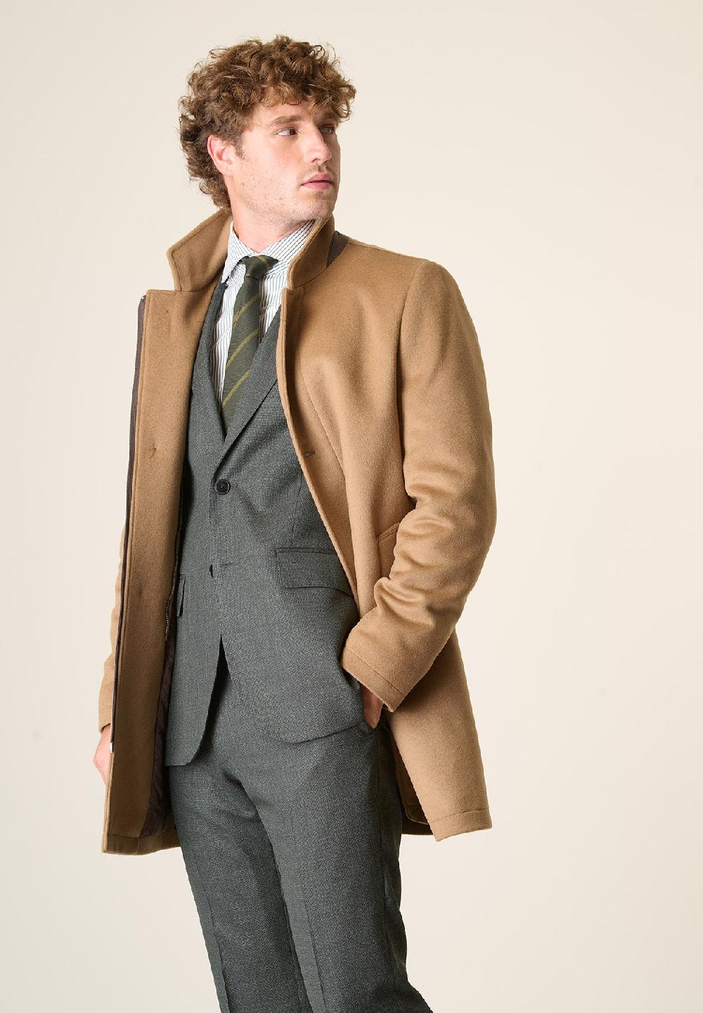 Angelico Cappotto cammello coreano pettorina staccabile Economico