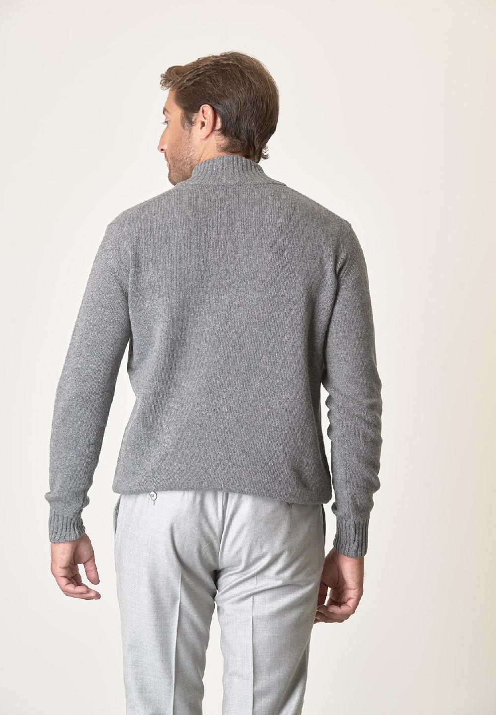 Angelico Lupetto zip grigio chiaro misto lana Online