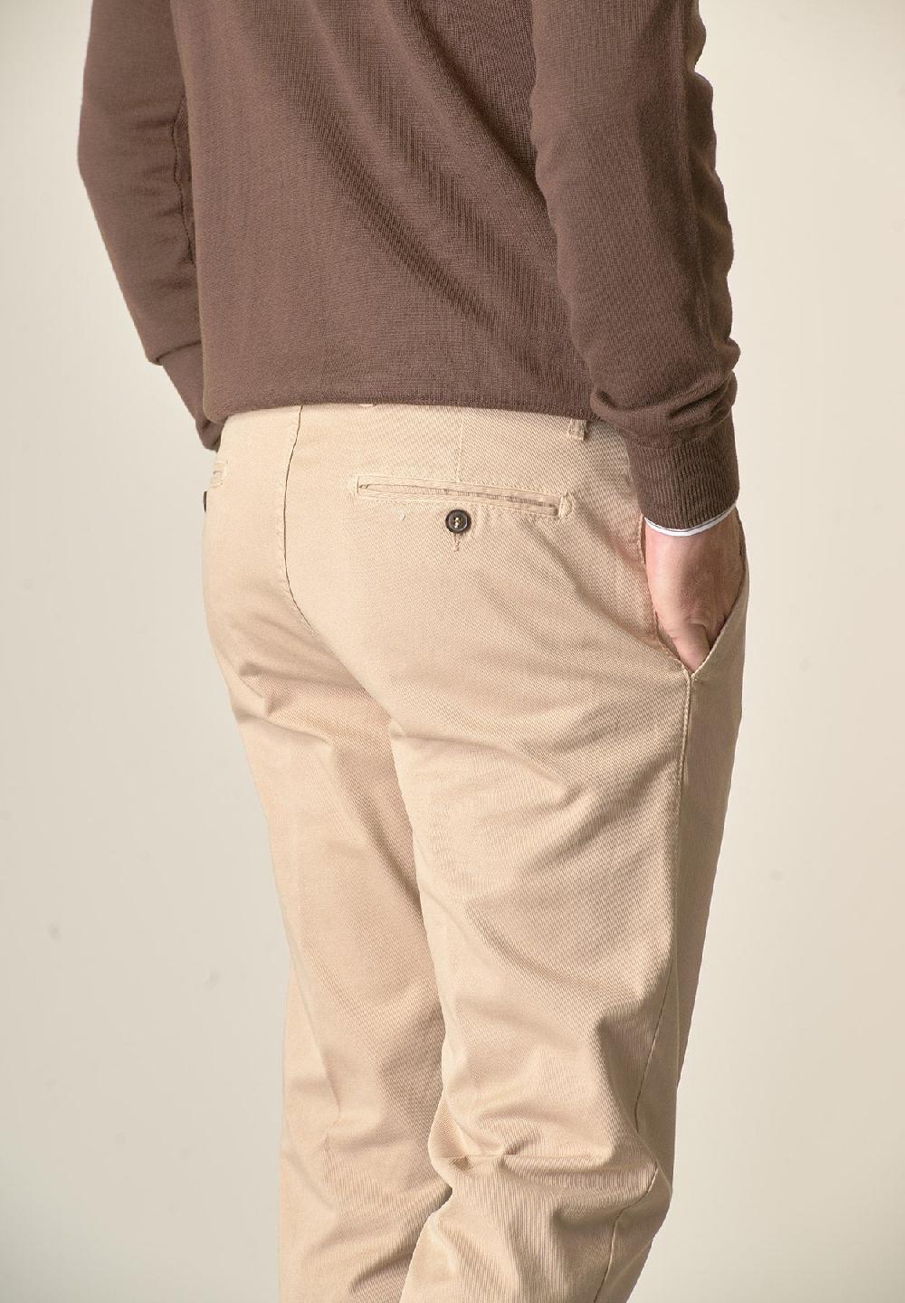 Angelico Pantalone beige tricotina cotone stretch regular fit Offerte