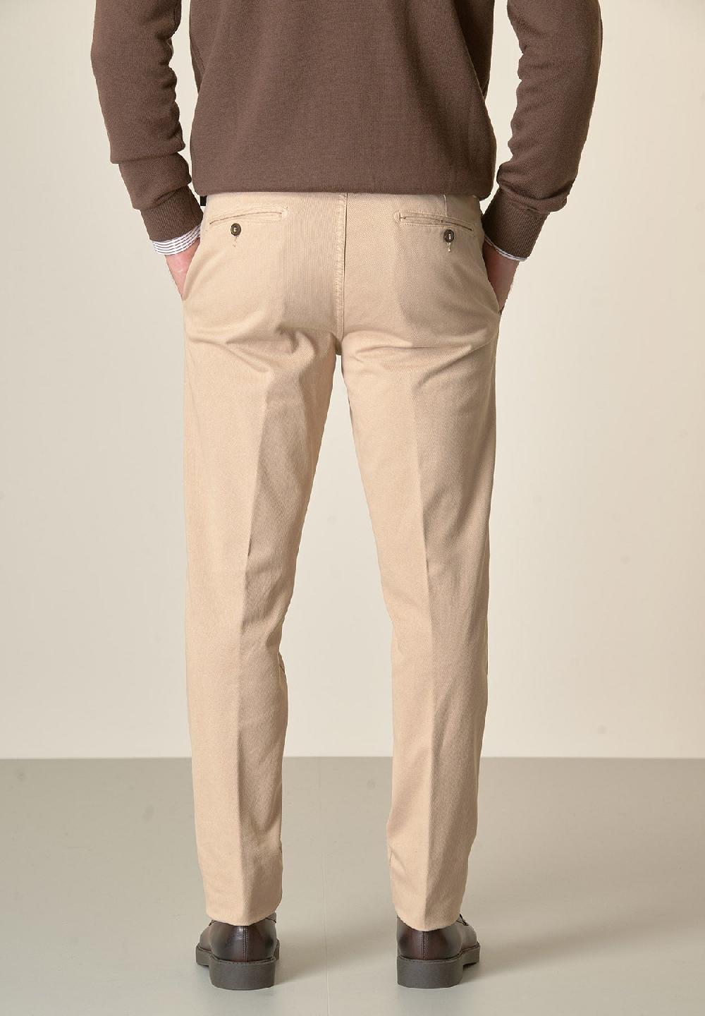 Angelico Pantalone beige tricotina cotone stretch regular fit Offerte