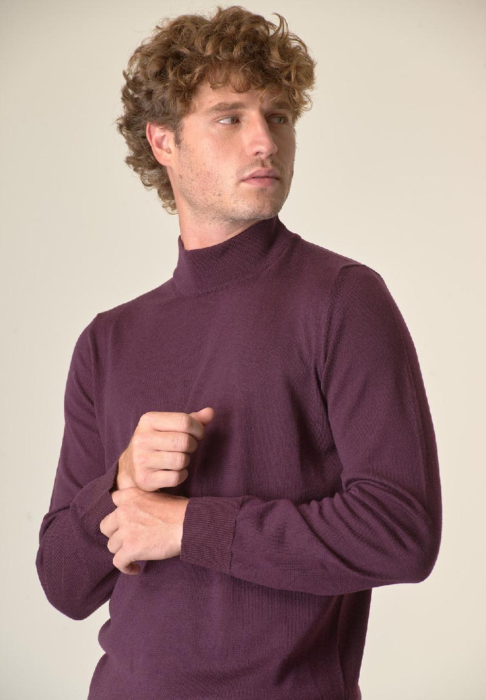 Angelico Lupetto viola melanzana lana merinos extrafine Hotsell