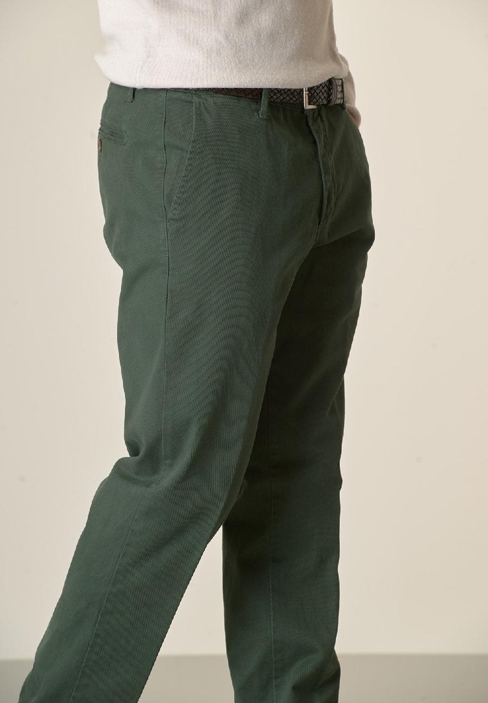 Angelico Pantalone verde bosco tricotina cotone stretch regular fit I Più Venduti