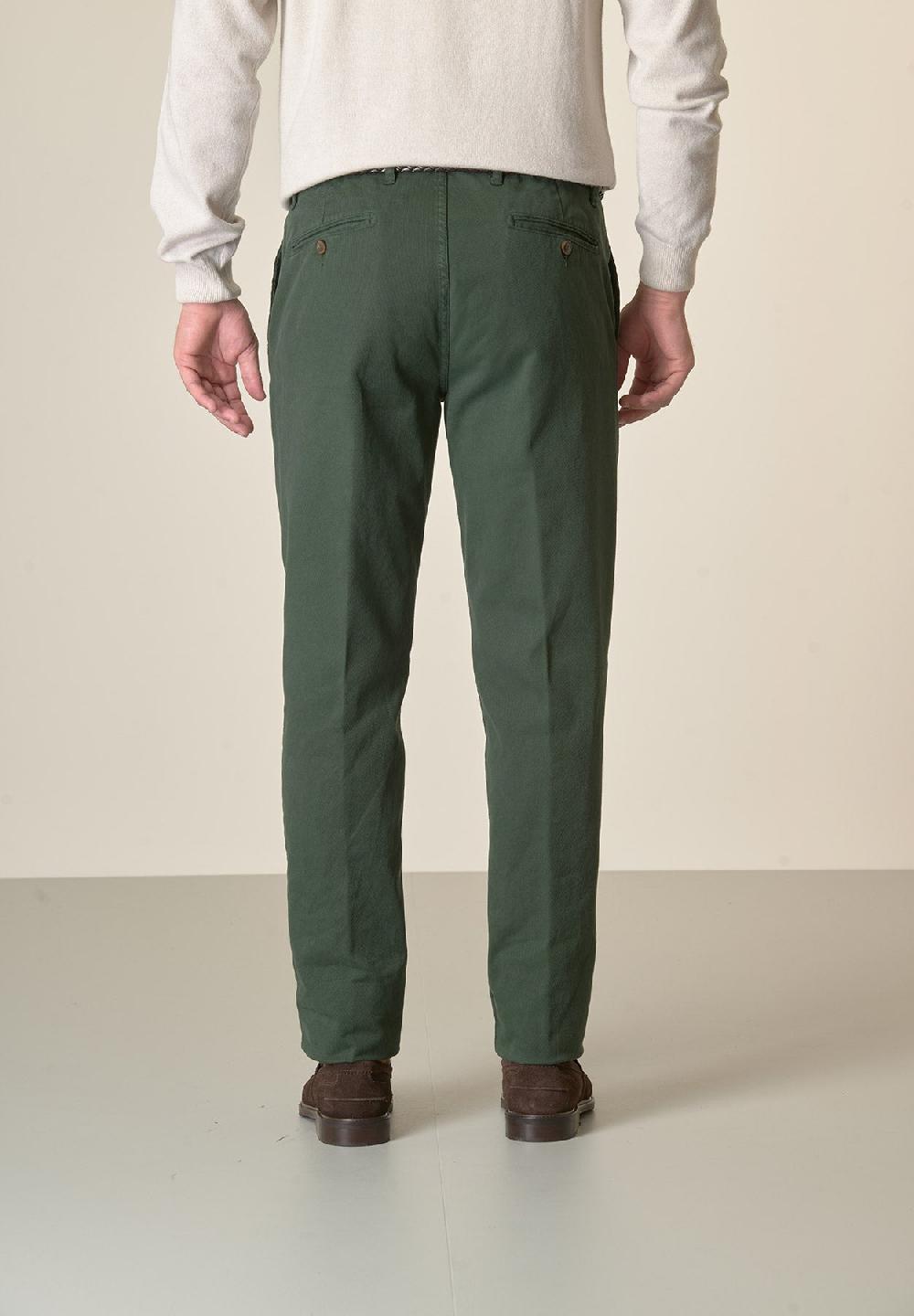 Angelico Pantalone verde bosco tricotina cotone stretch regular fit I Più Venduti